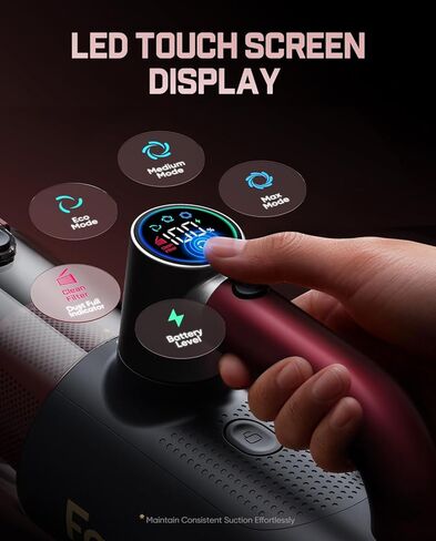 Fanttik Cruise V11 APEX Handheld Vacuum Cordless, 4-in-1 Vacuum Cleaner with 180° Rotatable Handle, 145W Brushless Motor, LED Touch Screen, 3 Suction Modes for Home Corners, Kitchen, Car, Crevices in Saudi Arabia