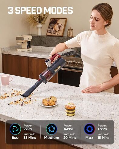 Fanttik Cruise V11 APEX Handheld Vacuum Cordless, 4-in-1 Vacuum Cleaner with 180° Rotatable Handle, 145W Brushless Motor, LED Touch Screen, 3 Suction Modes for Home Corners, Kitchen, Car, Crevices in Saudi Arabia