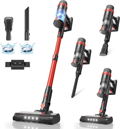 Cordless Vacuum Cleaner, 560W/48KPa/70Mins Vacuum Cleaners for Home,Self-Standing Stick Vacuum with Smart Touch Screen,Rechargeable Lightweight Vacuum for Pet Hair,Carpets, Hard Floors in Saudi Arabia