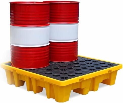 Spill Containment Platform with Drain, 26 X 26 X 6 Inch Drum Spill Containment Pallet, 2200 Lbs Load Capacity Containment Tray for Industrial Uses(128x128x17cm) in Saudi Arabia