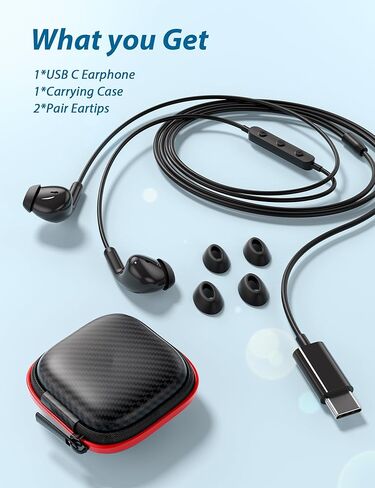 USB C Headphones for Samsung Galaxy A56 A54 A36 S25 Ultra S24 S23 S22 S21 Wired Earbuds with Mic for iPad Pro Air A16 Mini 7 Lightweight Small Ear Type C Earphones for iPhone 17 16 Pro Max 15 Plus 16e in Kuwait