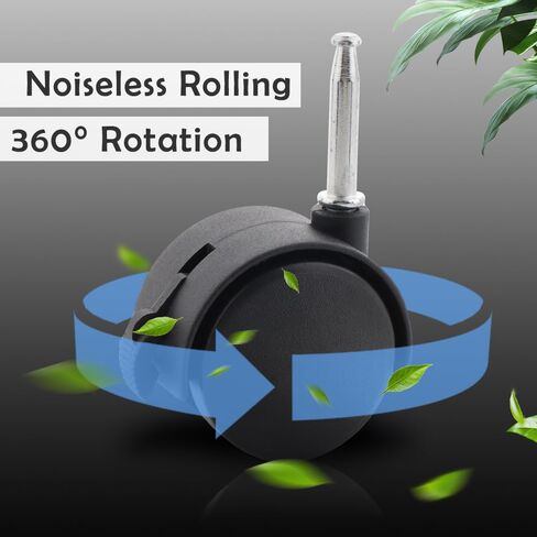 8 Pack 2 Inch Caster Wheels, Mini Crib Wheels, Small Rubber Casters with Brake Stem Casters Replacement for Rolling Cart Accessories Cabinet Desk Dresser Cart Accessories, 360 Degree Swivel, Black in Kuwait