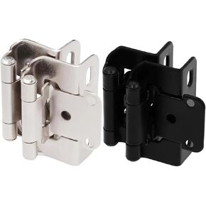 1/2 بوصة مفصل زنبركي ذاتي الإغلاق نصف غطاء مخفي لوحة أثاث 2 قطعة (أسود غير لامع) in Kuwait