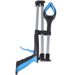 Folding Garbage Pickup Clip, Three-fold Long Handle Trash Grabber Tool, Blue Heavy Duty Litter Picker for Household and Outdoor Waste Collection in Kuwait