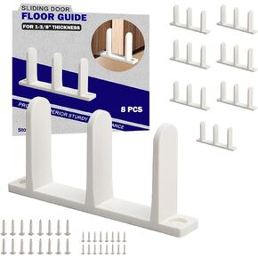 Sliding Closet Door Floor Guide, ABS Sliding Closet Door Hardware for 1-3/8" Thick Door, White Closet Door Guides for Cabinet Floor with Screws, 4 Packs in Kuwait