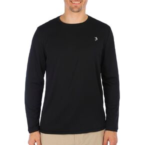 Reel Legends Mens Freeline Solid Long Sleeve Shirt Large Black in Saudi Arabia