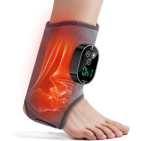 Foot Massager for Neuropathy, Ankle Massager for Pain Relief, Heated Ankle Wrap Heating Pad with Massage for Circulation Grey in Kuwait