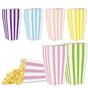 36 Pcs Striped Popcorn Boxes 2 x 4.5 x 2.7 inch Mini Popcorn Boxes Disposable Snack Popcorn Bags Cardboard Popcorn Container for Party in Kuwait