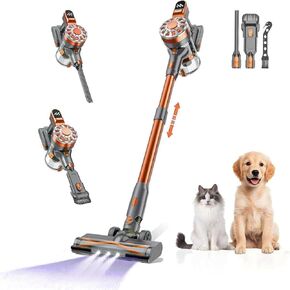 Cordless Vacuum Cleaner,Vacuum Cleaners for Home with Super Suction,Lightweight Stick Vacuum with 35 Mins Runtime,Rechargeable Cordless Vacuum for Carpet, Tile, Pet Hair, Hardwood Floors(Red Grey) in Saudi Arabia