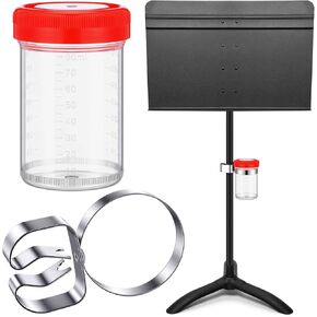 كوب Bassoon Oboe Reed Soaker ومشبك حامل الموسيقى مع غطاء أحمر لمحبي الموسيقى في حالة طلاب الموسيقى، مانع للتسرب in Kuwait