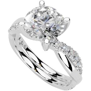 1-5 قيراط 14K 18K الذهب البلاتين ملتوية على طراز Round Round Round Lab خاتم الماس ، المشاركة ، الذكرى السنوية ، حفل زفاف ، معتمد من IGI ، حلقات الوعد للنساء (1-5 CT ، F-G Color ، VS1-VS2 Clarity) in Kuwait