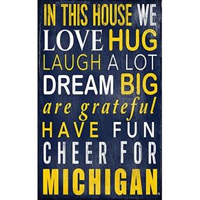 Fan Creations Michigan Wolverines 12" x 19" in This House Wood Sign in Kuwait