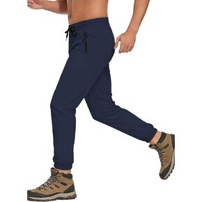 Mens Joggers Hiking Pants Lightweight UPF 50 Water Resistant Quick Dry Athletic Zipper Pocket Travel Workout Running in Kuwait