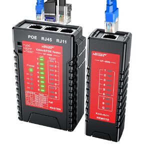 جهاز اختبار كابل الشبكة NF-468S، جهاز اختبار كابل إيثرنت RJ12 RJ11 RJ45 لـ CAT5 CAT5E CAT6 CAT6A، جهاز اختبار POE لاستمرارية UTP/STP كابل حبر LAN خط الهاتف CAT3 أدوات شبكة الكابل in Kuwait