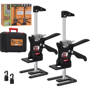 Drywall Lifter, Hand Furniture Lifter Tool, Furniture Jack, Labor Saving Arm Jack with Case, Precise Control Slow Descent, 12inch 400lb 2PCS in Saudi Arabia