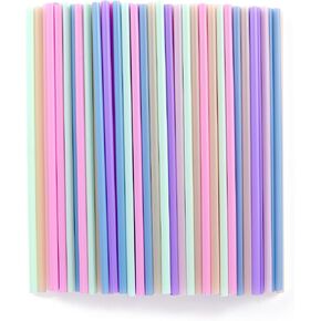 [100 قطعة] شفاطات شرب بلاستيكية ملونة للاستعمال مرة واحدة - شفاطات لطيفة بطول 8.26 سم وقطر 0.24 سم للعصير والقهوة والحليب والكوكتيل، مثالية لحفلات العزوبية وحفلات أعياد الميلاد وحفلات الزفاف وحفلات استقبال المولود الجديد in Kuwait