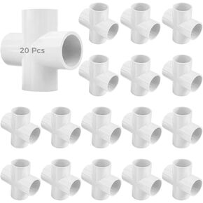 20 قطعة من موصلات متقاطعة من البولي فينيل كلوريد بأربعة اتجاهات، تجهيزات تي شيرت متينة مقاس 1/2 بوصة للاستخدام في الدفيئة الزراعية والأثاث والمشروعات الخارجية in Kuwait