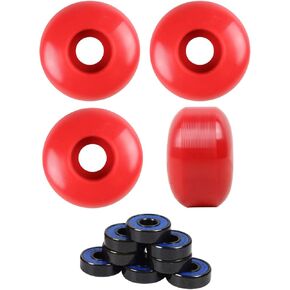 TGM Skateboards Skateboard Wheels with ABEC 7 Bearings and Spacers (Red, 60mm) in Kuwait