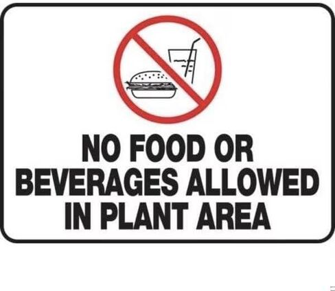 SAFETY SIGN NO FOOD OR BEVERAGES, Mfr: MHSK537XT-A in Saudi Arabia