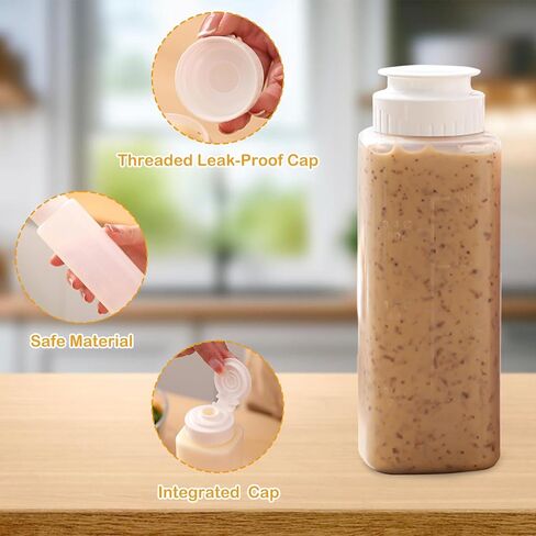 3 عبوات من زجاجات ضغط البهارات سعة 7 أونصة، غطاء ملتوي مانع للتسرب، بلاستيك صالح للطعام، مثالية للكاتشب والخردل وتتبيلة السلطة والصلصات الأخرى in Kuwait