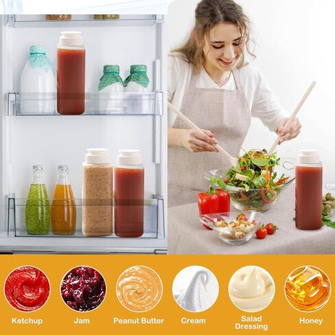 3 عبوات من زجاجات ضغط البهارات سعة 7 أونصة، غطاء ملتوي مانع للتسرب، بلاستيك صالح للطعام، مثالية للكاتشب والخردل وتتبيلة السلطة والصلصات الأخرى in Kuwait