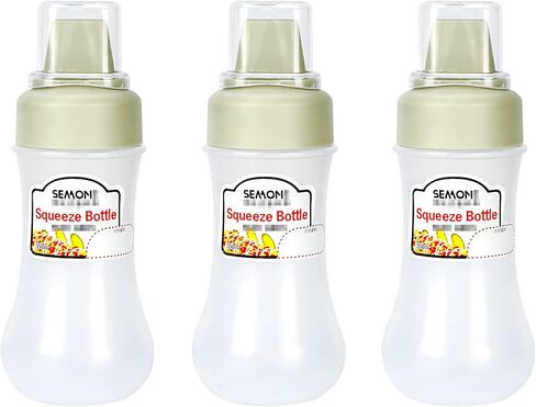 3PCS 5-Holes Squeeze Bottle for Sauces, Plastic Dressing Squirt, Ketchup With Cap Lids, Condiment for Liquids, BBQ, Dressing, Pancake Dispenser in Kuwait
