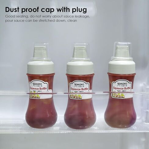 3PCS 5-Holes Squeeze Bottle for Sauces, Plastic Dressing Squirt, Ketchup With Cap Lids, Condiment for Liquids, BBQ, Dressing, Pancake Dispenser in Kuwait