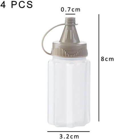 4Pcs/Set Mini Sauce Seasoning Bottle Barbecue Kitchen Portable Transparent Bottle PP Spices with Lid Jar Squeeze in Saudi Arabia
