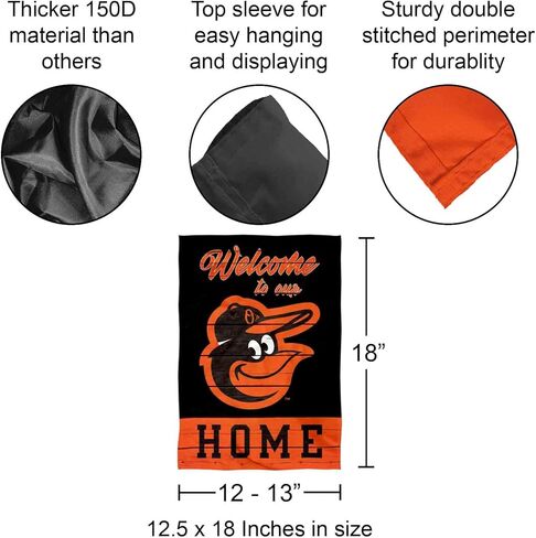 Baltimore Orioles Welcome To Our Home Double Sided Garden Flag in Saudi Arabia