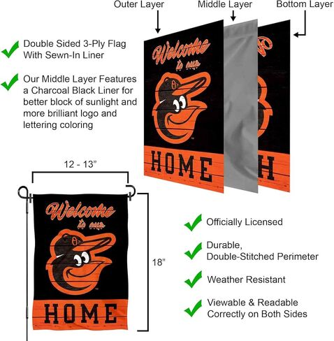 Baltimore Orioles Welcome To Our Home Double Sided Garden Flag in Saudi Arabia