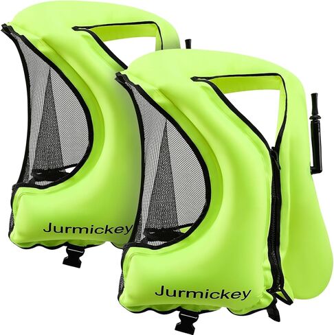 2 Pcs Snorkel Vest for Adults, Inflatable Snorkeling Vest for Men & Women, Portable Swim Jacket & Buoyancy Vest for Snorkeling, Swimming, Kayaking, Boating in Kuwait