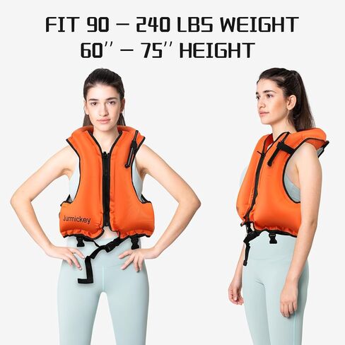 2 Pcs Snorkel Vest for Adults, Inflatable Snorkeling Vest for Men & Women, Portable Swim Jacket & Buoyancy Vest for Snorkeling, Swimming, Kayaking, Boating in Kuwait