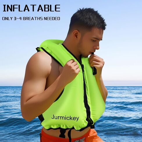 2 Pcs Snorkel Vest for Adults, Inflatable Snorkeling Vest for Men & Women, Portable Swim Jacket & Buoyancy Vest for Snorkeling, Swimming, Kayaking, Boating in Kuwait