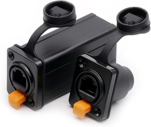 1Pc Aluminum Alloy/Plastic Housing RJ45 Female Coupler Straight Adapter Ethernet Connector Waterproof IP65 Panel Mount(Green) in Saudi Arabia