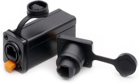 1Pc Aluminum Alloy/Plastic Housing RJ45 Female Coupler Straight Adapter Ethernet Connector Waterproof IP65 Panel Mount(Green) in Saudi Arabia
