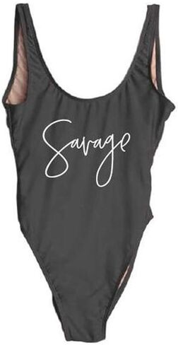 Wifey One Piece Swimsuit Women Swimwear High Cut Low Back Bathing Suit Girls Beach Wear Monokini in Kuwait