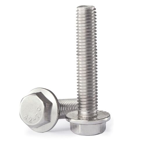 M12 x 100mm 4Pcs Flanged Hex Head Bolts, M12 x 1.75 Bolts, Flange Hexagon Head Screws, 304 Stainless Steel, Bright Finish, Metric Fully Thread in Kuwait