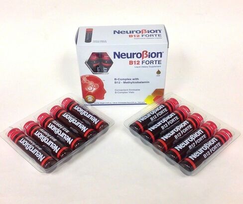 نيوروبيون باك بي 12 فورت 2 صندوق 10 قوارير × 10 مل + أكياس حبوب منزلية شفافة قابلة للإغلاق in Kuwait