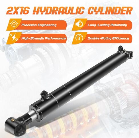 2x16 Hydraulic Cylinder - Double Acting Welded Cross Tube Hydraulic Cylinder 2" Bore x 16" Stroke - Universal Hydraulic Cylinders (2x16) - 3500 Psi in Saudi Arabia