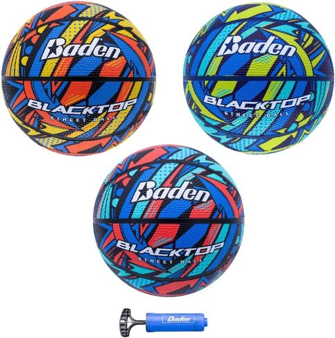 Baden | Blacktop | Mini Rubber Basketball 3 Pack Set | Size 3 | with Pump in Saudi Arabia