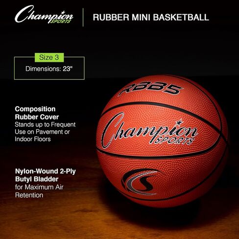 Champion Sports Rubber Basketballs – Durable Indoor & Outdoor Training & Recreational Game Balls, Multiple Sizes & Colors in Saudi Arabia