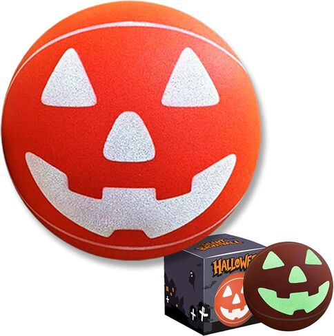 كرة السلة الصامتة المتوهجة في الظلام مقاس 3 (قطر 7 بوصات) مع تصميم وجه مبتسم، لعب داخلي بدون ضوضاء | التدريب in Kuwait