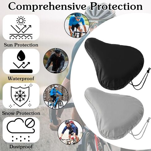 Grevosea 4PCS Bike Seat Cover Waterproof, Bicycle Seat Cover for Multiple Bicycles and E-Bikes 210d Durable Outdoor Protection Unisex Bicycle Seats Cushion Protectors Unisex in Saudi Arabia