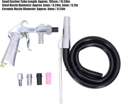 Sandblaster Sand Sandblasting Spray Tool Set Kit with Nozzle for Polishing Designed Aluminium of The Ensures Uninte SandblasterSandblaster ToolSandblaster SetSand SetSand in Saudi Arabia