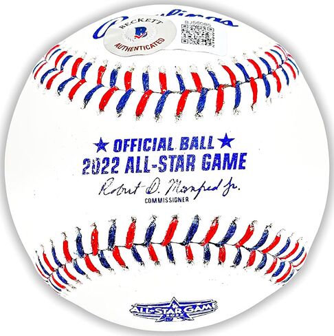 Mookie Betts Autographed Official 2022 All Star Game Logo M.L.B Game Baseball Los Angeles Beckett BAS QR Stock #218700 in Saudi Arabia