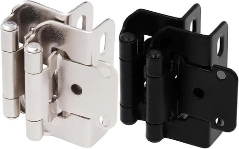 1/2 بوصة مفصل زنبركي ذاتي الإغلاق نصف غطاء مخفي لوحة أثاث 2 قطعة (أسود غير لامع) in Kuwait