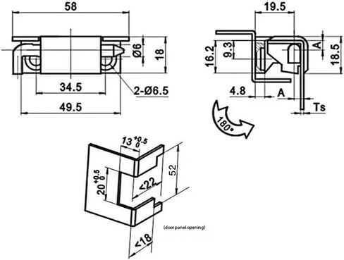 CL211 سبائك الزنك الأسود عازمة المفصلي هيكل دوار أخفى ورقة فضفاضة 1 قطعة in Kuwait