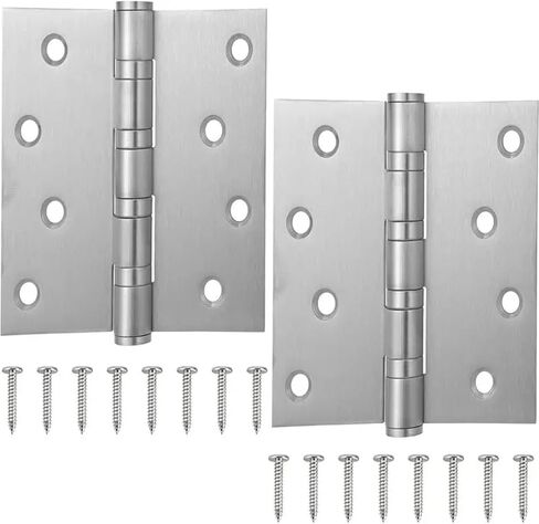 مفصلات أبواب بمحمل كروي من الفولاذ المقاوم للصدأ مقاس 4 × 4 بوصة بعقب فضي شديد التحمل مع زوايا مربعة ومسامير 2 قطعة in Kuwait
