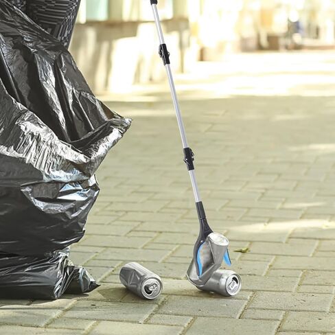 Folding Garbage Pickup Clip, Three-fold Long Handle Trash Grabber Tool, Blue Heavy Duty Litter Picker for Household and Outdoor Waste Collection in Kuwait