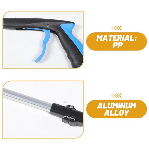 Folding Garbage Pickup Clip, Three-fold Long Handle Trash Grabber Tool, Blue Heavy Duty Litter Picker for Household and Outdoor Waste Collection in Kuwait